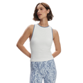 Varley Agneta Performance Tank — White - Blue Rain — Size XSmall — Front View