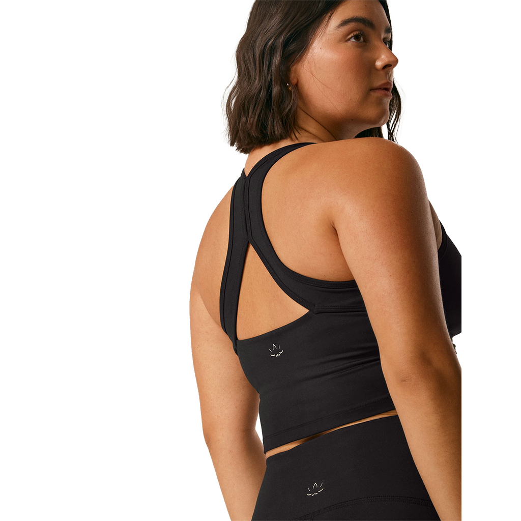 Beyond Yoga Powerbeyond Strive Cropped Tank — Black — Size XSmall — Top View