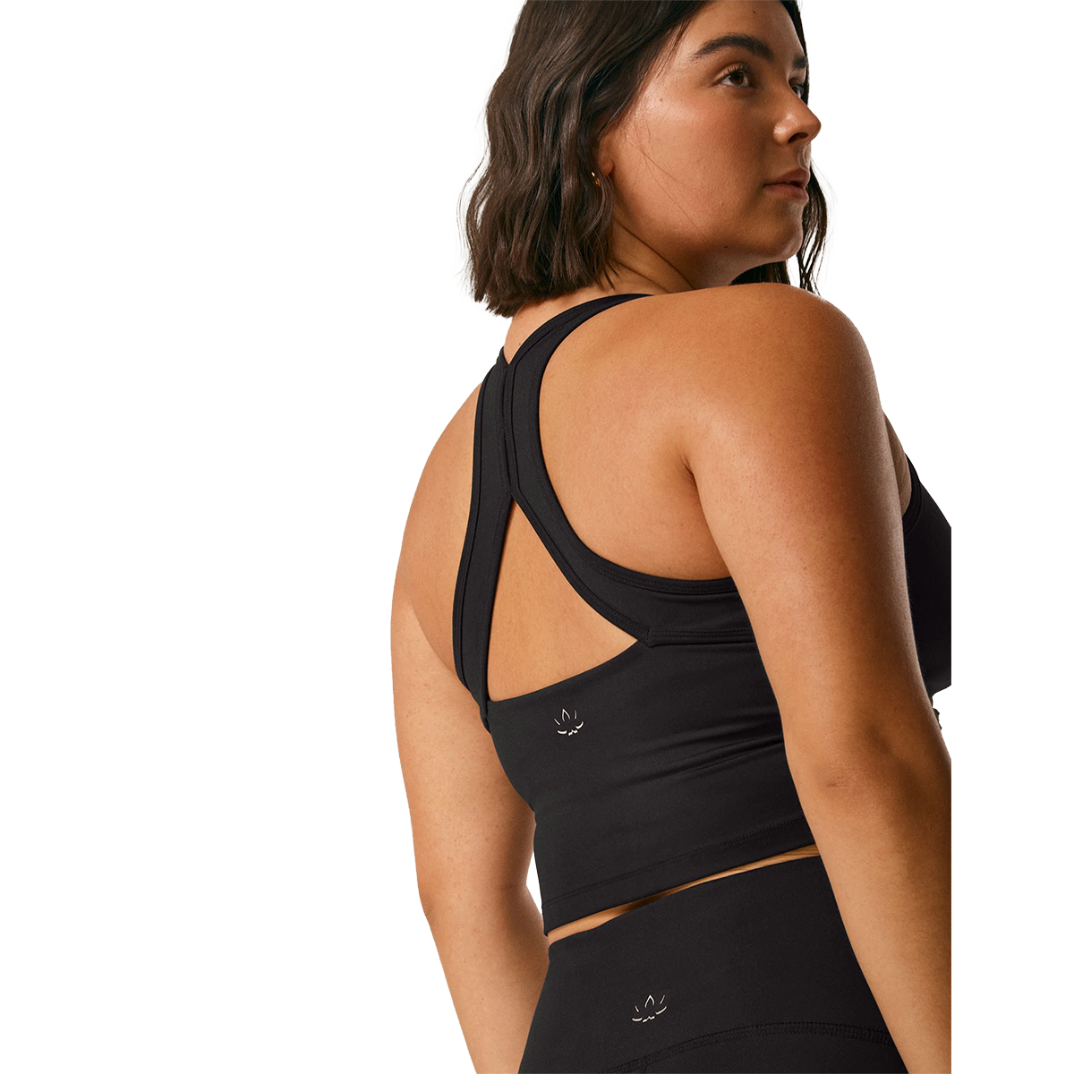 Beyond Yoga Powerbeyond Strive Cropped Tank — Black — Size XSmall — Top View