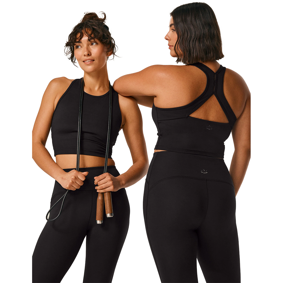 Beyond Yoga Powerbeyond Strive Cropped Tank — Black — Size XSmall — Side View