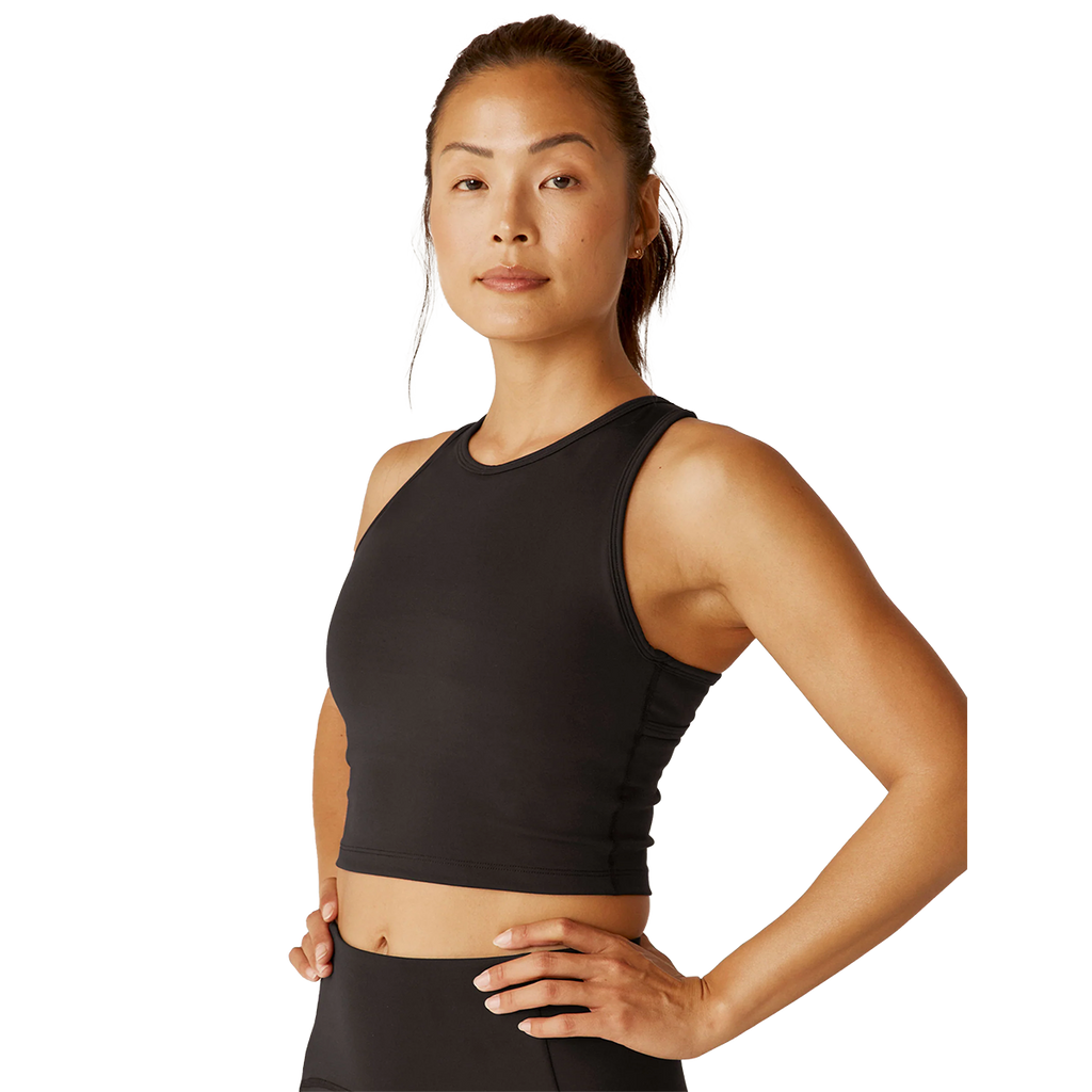 Beyond Yoga Powerbeyond Strive Cropped Tank — Black — Size XSmall — Back View