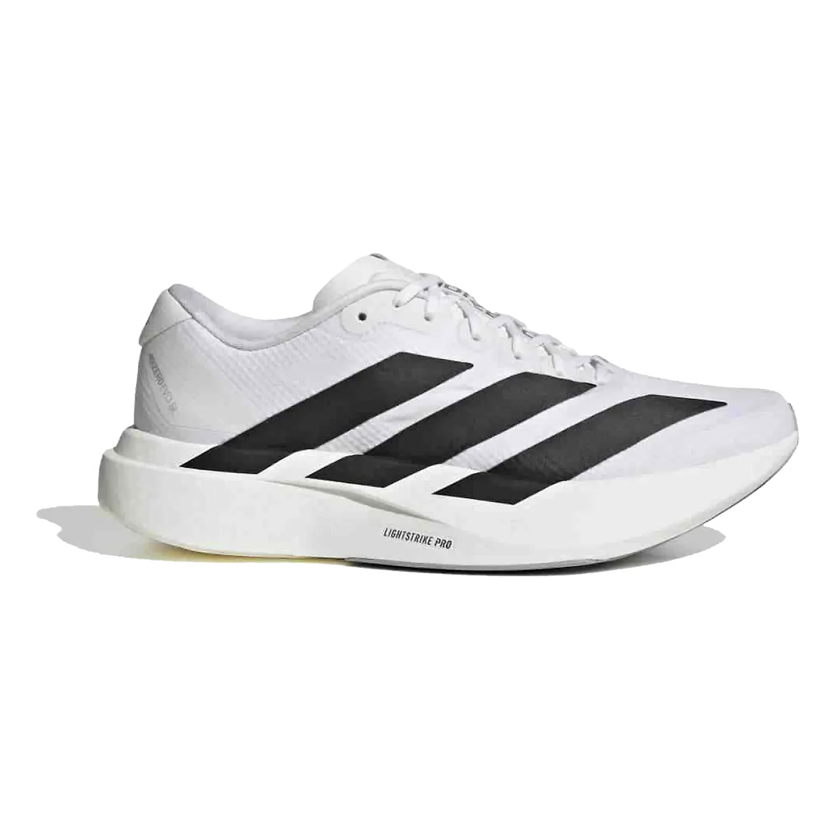 Adidas Adizero Evo SL Woven — Ftwr White - Core Black - Dash Grey — Size B — Width 6.5 — Front View