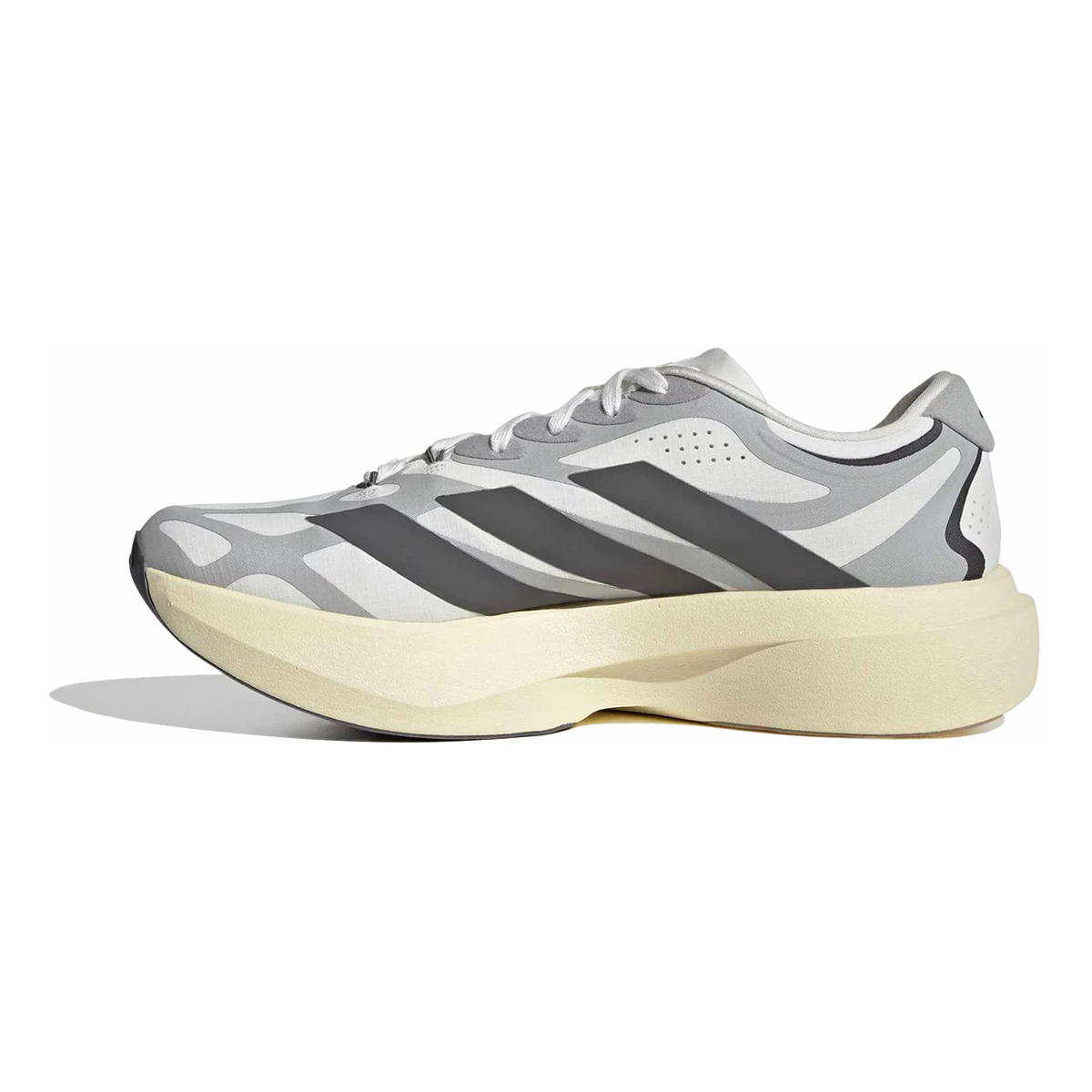Adidas Adizero Evo SL EXO — Core Black - Solar Turbo - Iron Met — Size D — Width 9 — Side View