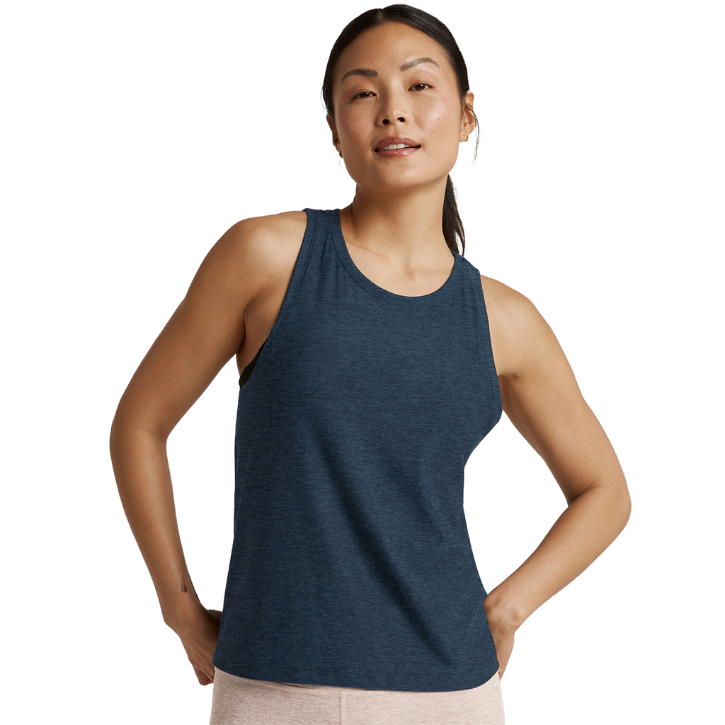 Beyond Yoga Featherweight Rebalance Tank — Nocturnal Navy — Size XSmall — Front View