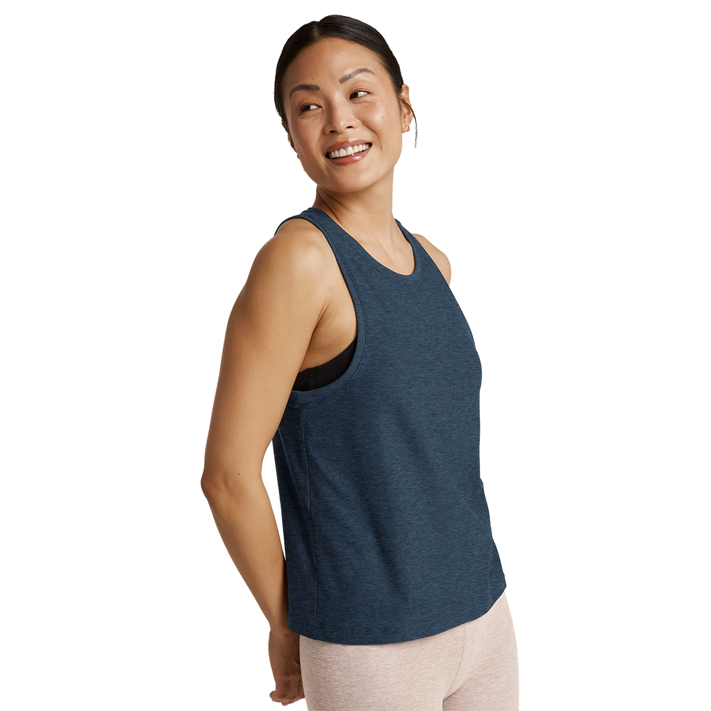 Beyond Yoga Featherweight Rebalance Tank — Nocturnal Navy — Size XSmall — Side View