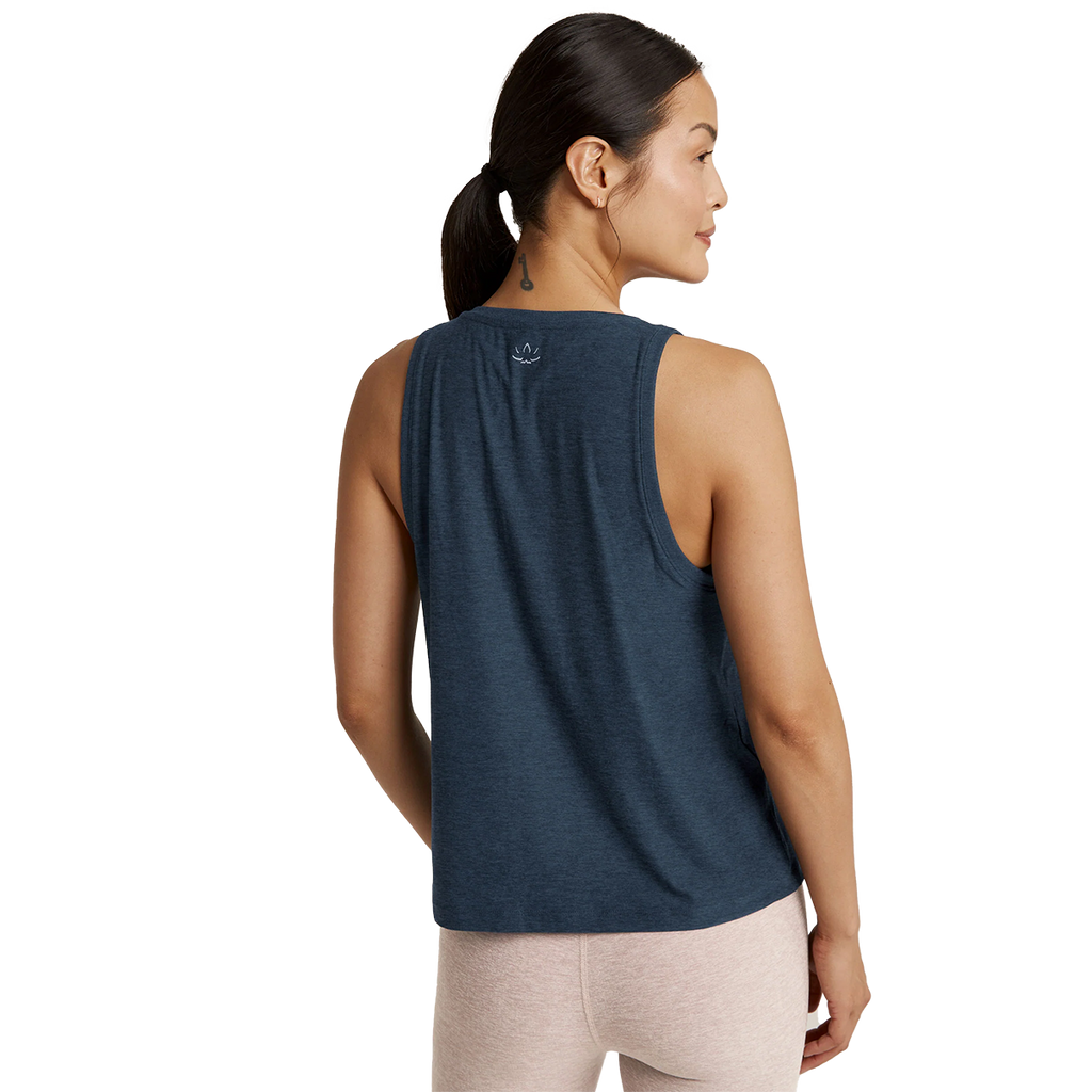 Beyond Yoga Featherweight Rebalance Tank — Nocturnal Navy — Size XSmall — Back View