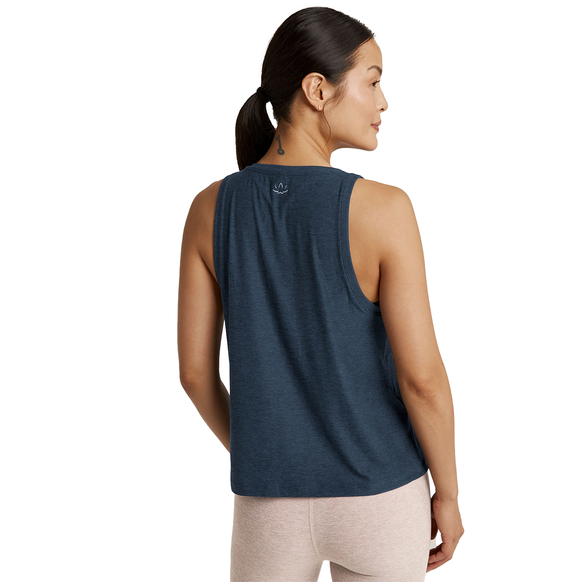 Beyond Yoga Featherweight Rebalance Tank — Nocturnal Navy — Size XSmall — Back View