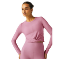 Beyond Yoga Featherweight Daydreamer Pullover — Pink Haze Heather — Size XSmall — Front View