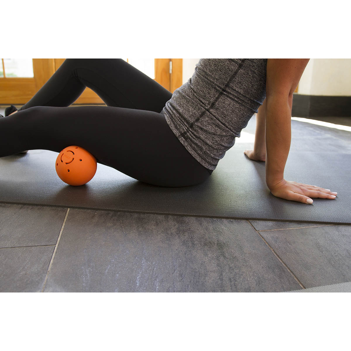 Moji Heat Massage Ball — Black — Size 4" — Front View