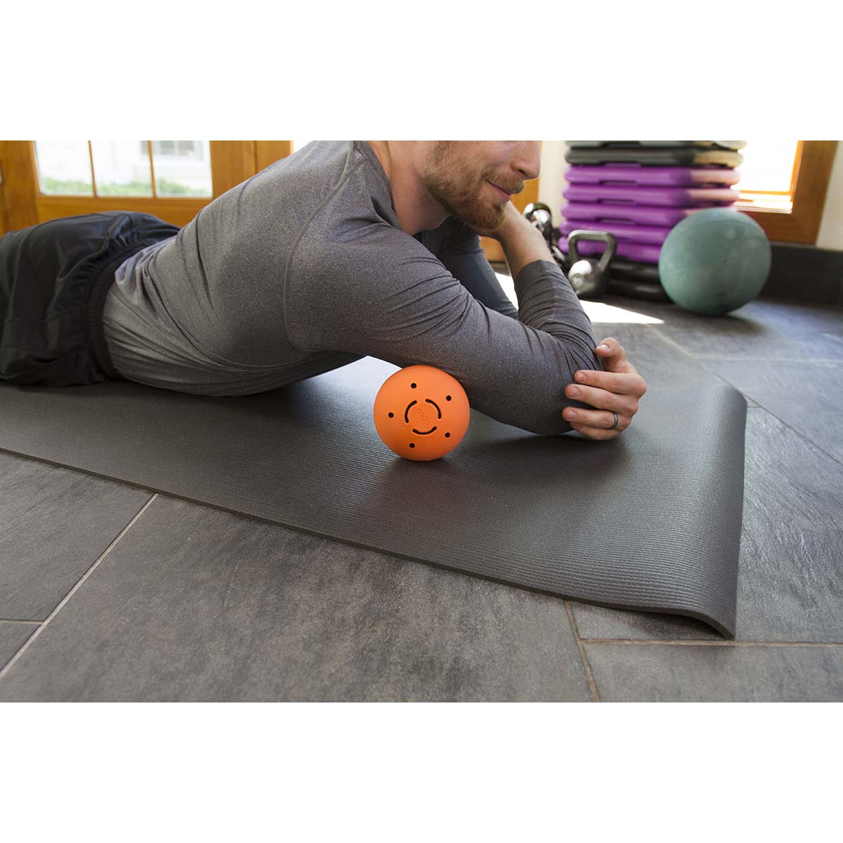 Moji Heat Massage Ball — Black — Size 4" — Side View
