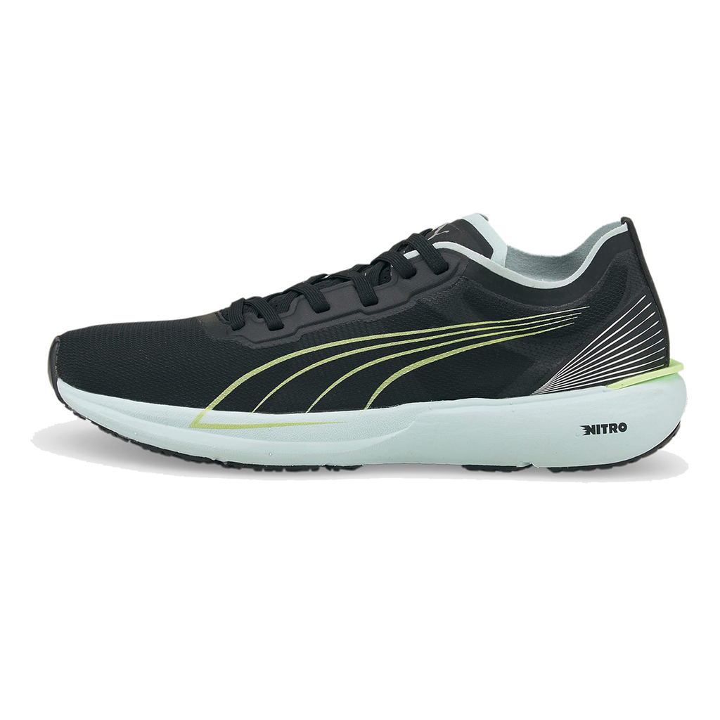 Puma Liberate Nitro — Black - Nitro Blue — Size B — Width 6.5 — Side View