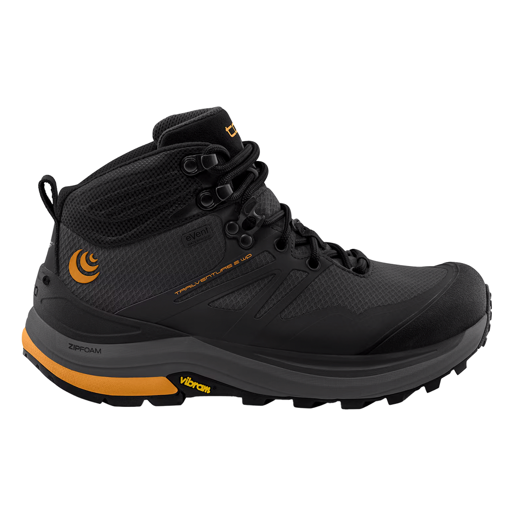 Topo Trailventure 2 WP — Charcoal - Orange — Size D — Width 9.5 — Front View