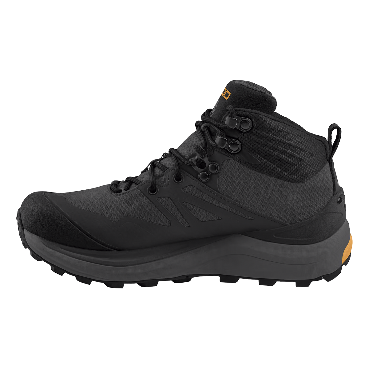 Topo Trailventure 2 WP — Charcoal - Orange — Size D — Width 9.5 — Side View