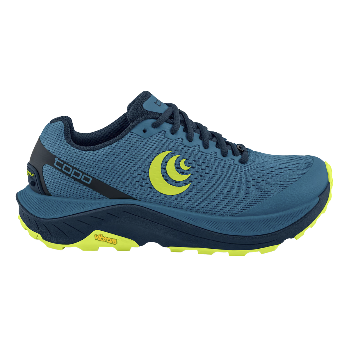 Topo Ultraventure 3 — Blue - Lime — Size D — Width 8 — Front View