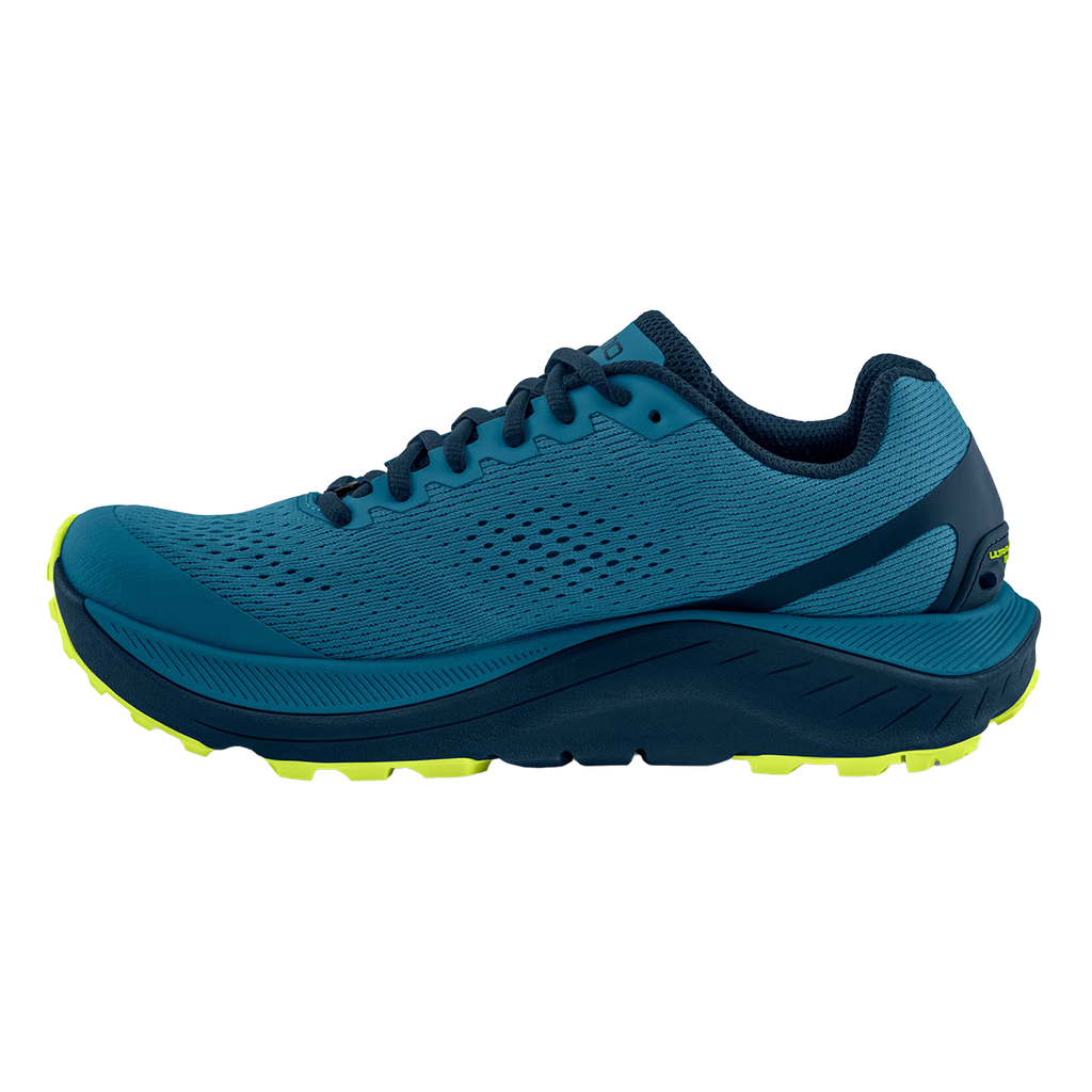 Topo Ultraventure 3 — Blue - Lime — Size D — Width 8 — Side View