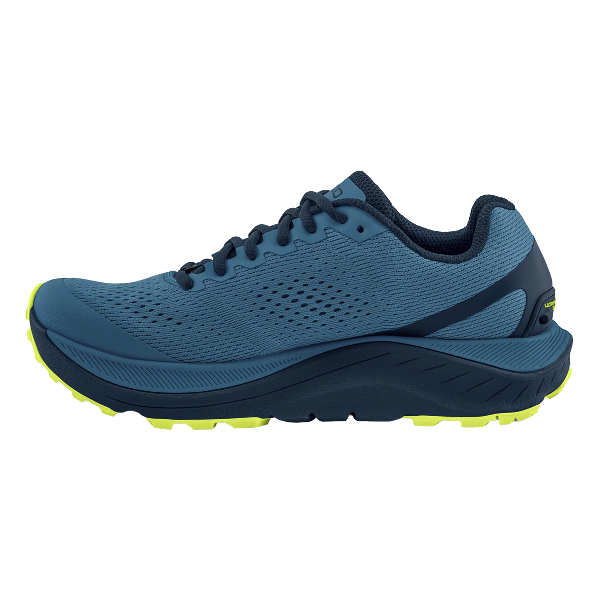 Topo Ultraventure 3 — Blue - Lime — Size D — Width 8 — Side View