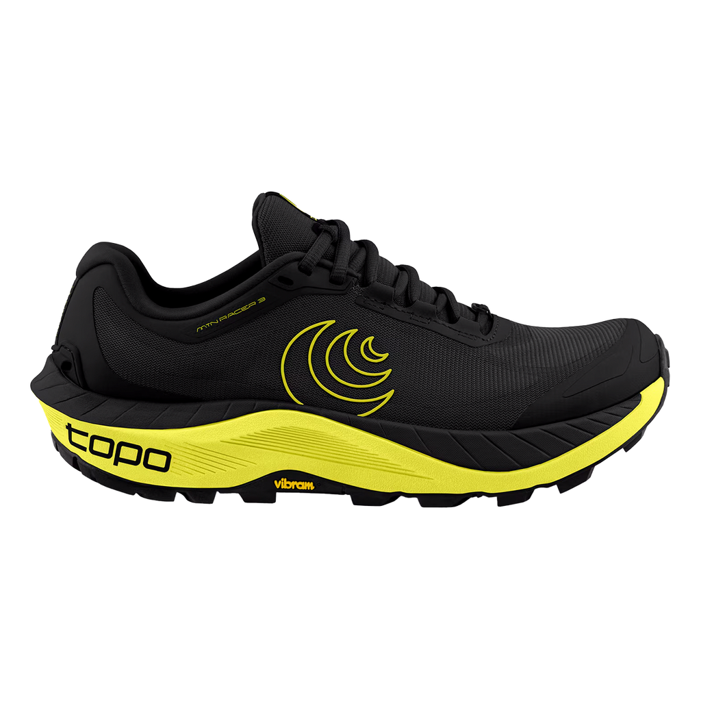 Topo MTN Racer 3 — Black - Lime — Size D — Width 10.5 — Front View