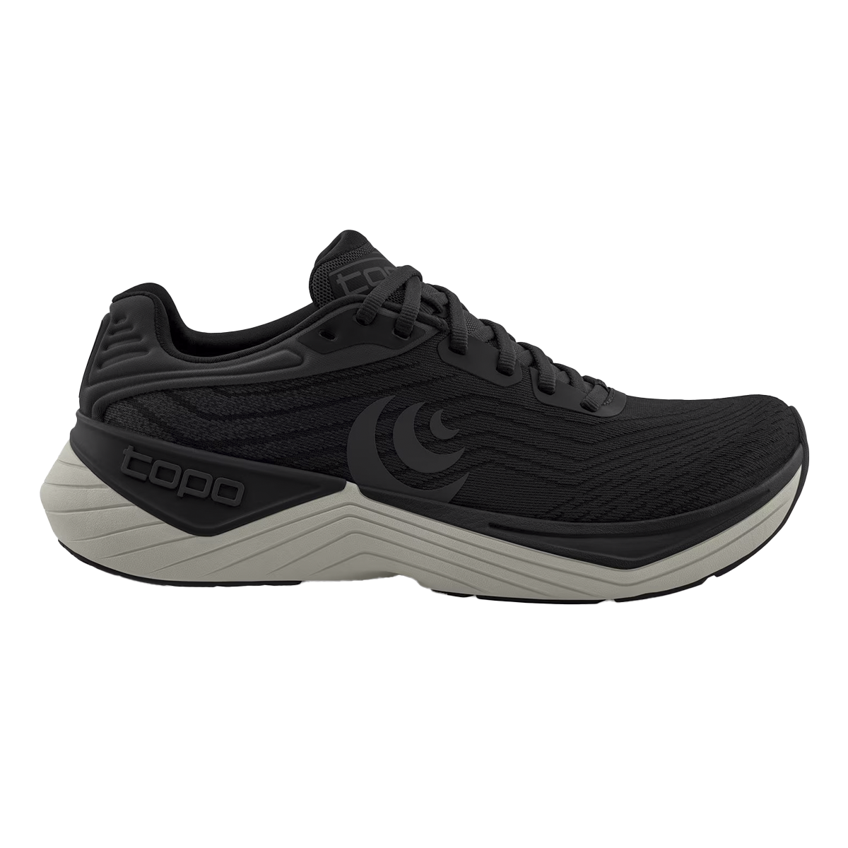Topo Ultrafly 5 — Black - Charcoal — Size D — Width 8 — Front View