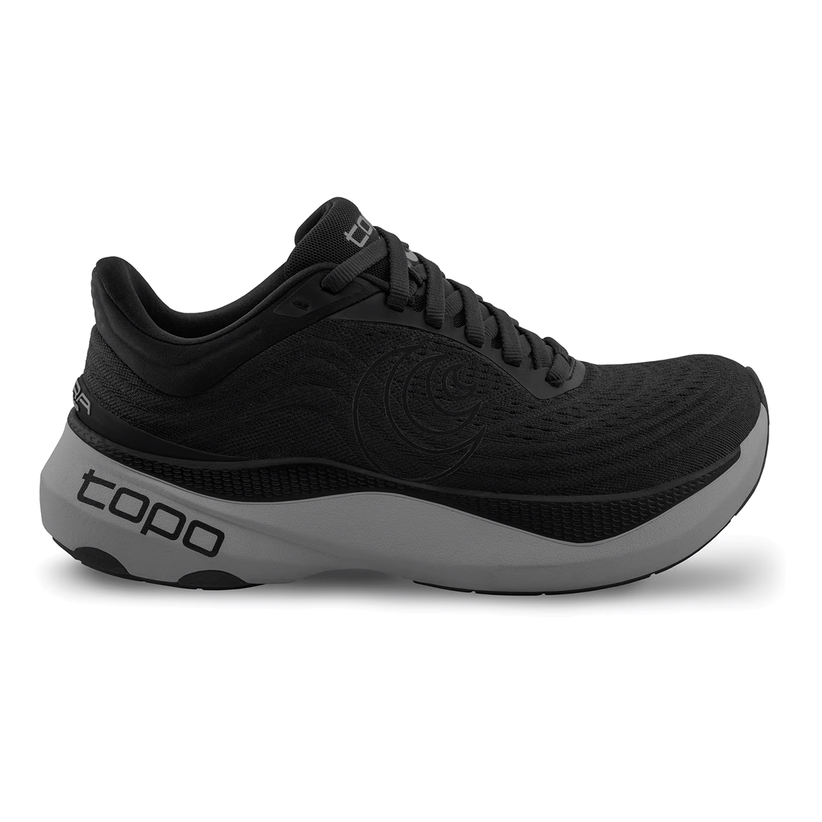 Topo Aura — Black - Charcoal — Size D — Width 8.5 — Detail View