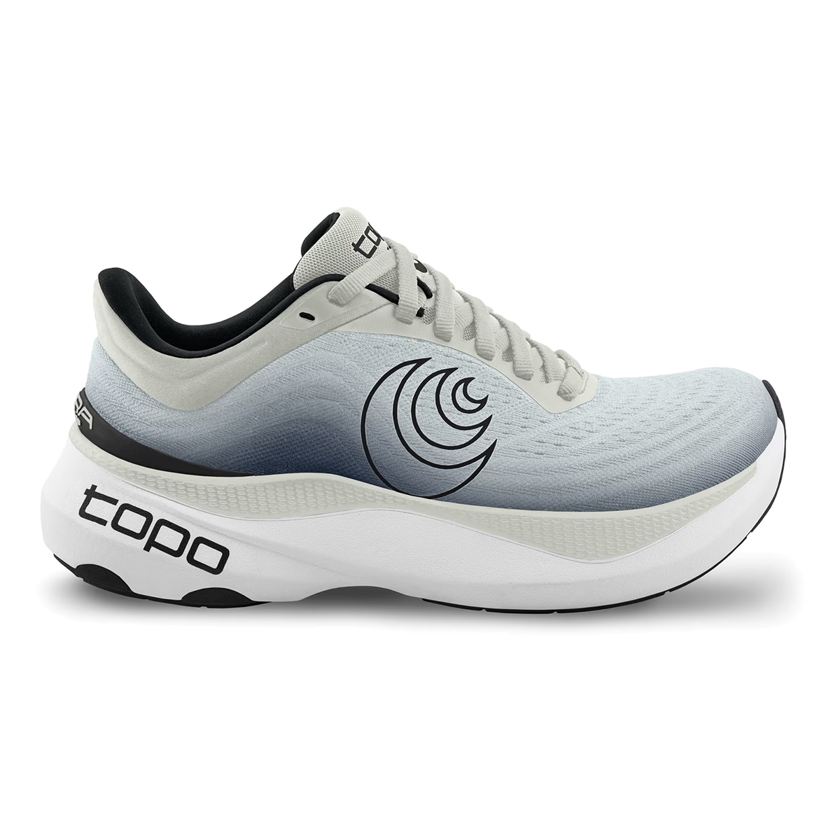 Topo Aura — Black - Charcoal — Size D — Width 8.5 — Front View
