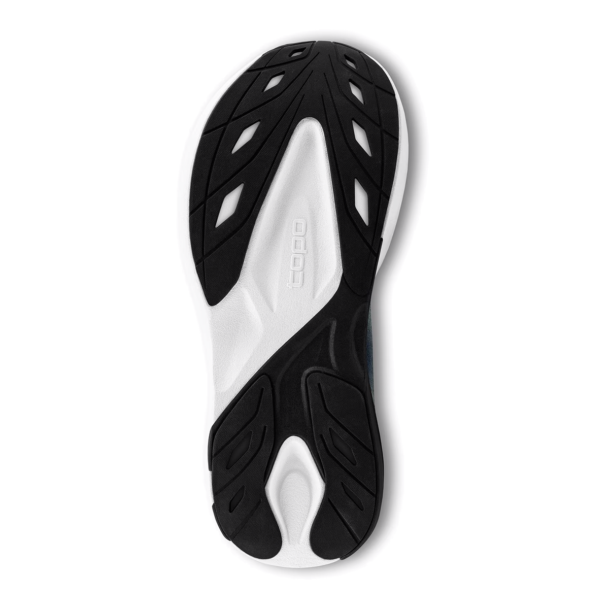 Topo Aura — Black - Charcoal — Size D — Width 8.5 — Top View