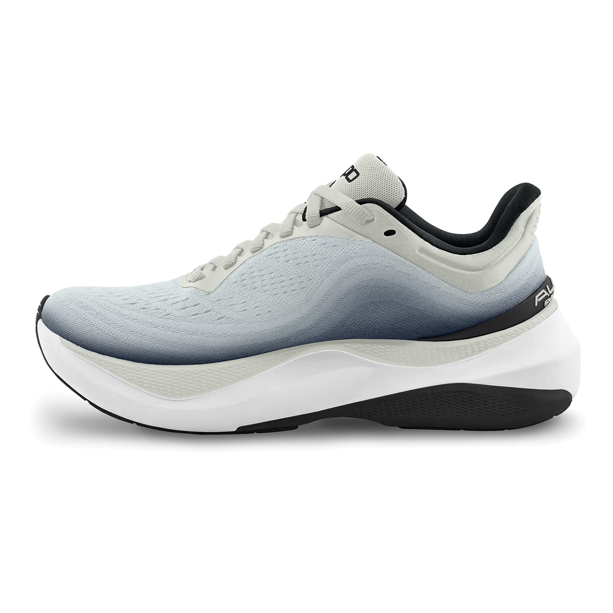 Topo Aura — Black - Charcoal — Size D — Width 8.5 — Side View