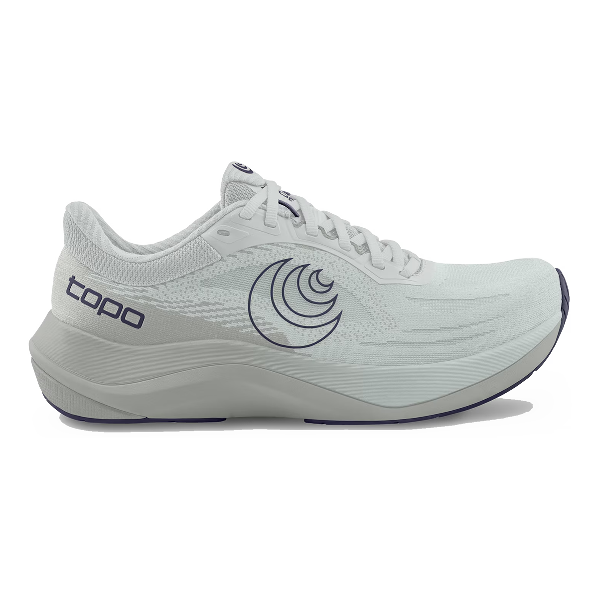 Topo Ultrafly 6 — Grey - Navy — Size D — Width 9.5 — Front View