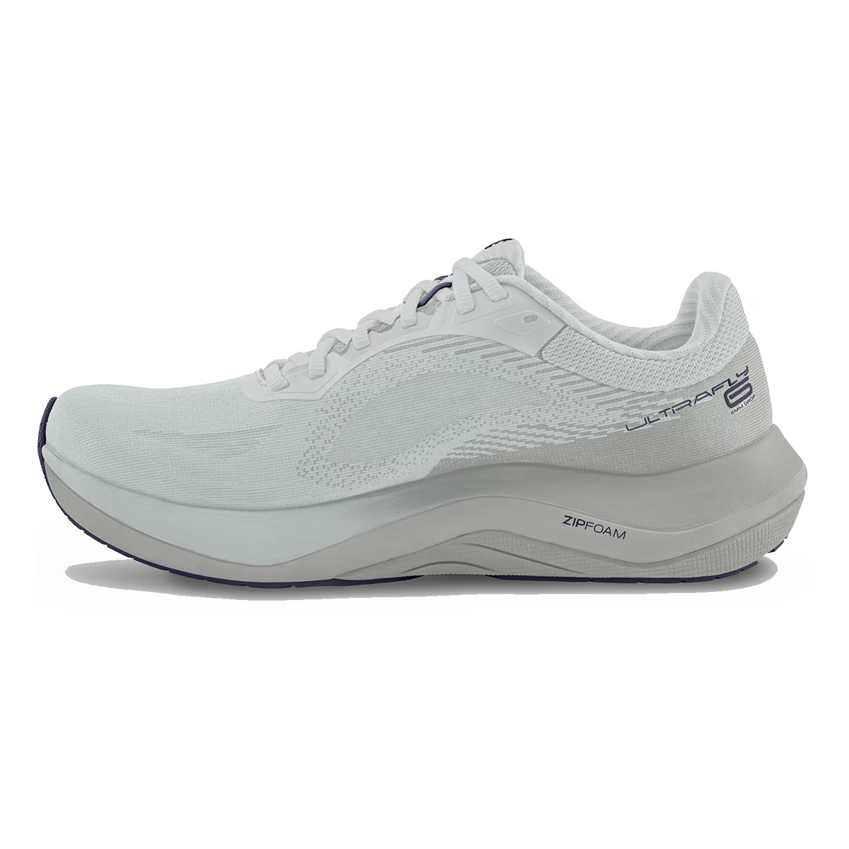 Topo Ultrafly 6 — Grey - Navy — Size D — Width 9.5 — Side View