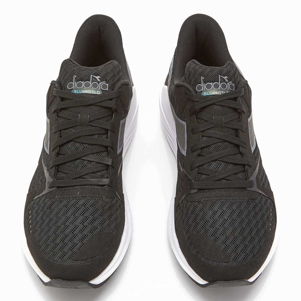 Diadora Mythos Blushield 8 Vortice HIP — Black - White — Size D — Width 10 — Side View