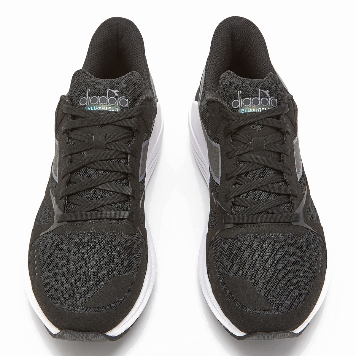 Diadora Mythos Blushield 8 Vortice HIP — Black - White — Size D — Width 10 — Side View