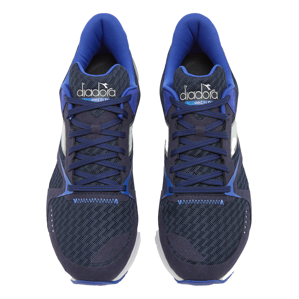 Diadora Mythos Blushield 8 Vortice — Blue Corsair - White - Surf the Web — Size D — Width 10 — Side View