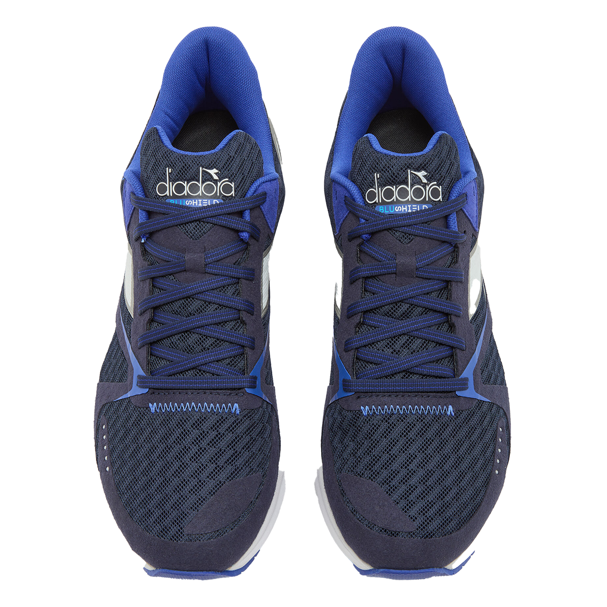 Diadora Mythos Blushield 8 Vortice — Blue Corsair - White - Surf the Web — Size D — Width 10 — Side View