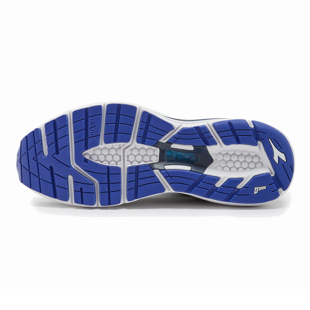 Diadora Mythos Blushield 8 Vortice — Blue Corsair - White - Surf the Web — Size D — Width 10 — Back View