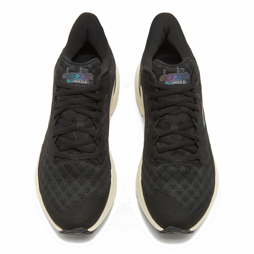 Diadora Mythos Blushield Volo HIP 3 — Black - Whisper White — Size D — Width 10 — Detail View