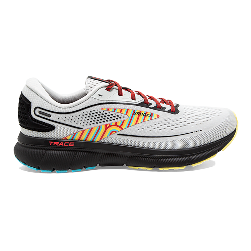 Brooks Trace 2 Disco — Grey - Black - Limelight — Size B — Width 6.5 — Front View