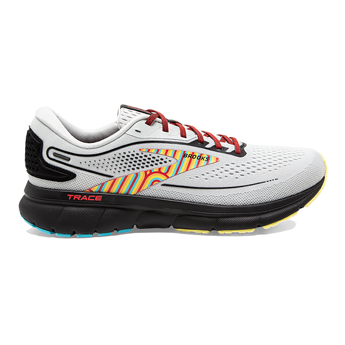 Brooks Trace 2 Disco — Grey - Black - Limelight — Size B — Width 6.5 — Front View