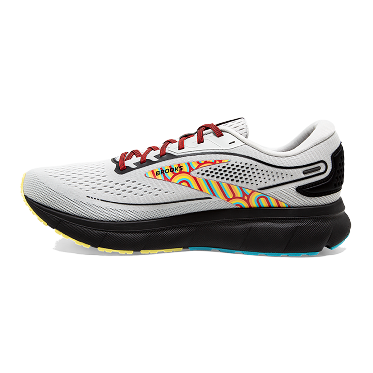 Brooks Trace 2 Disco — Grey - Black - Limelight — Size B — Width 6.5 — Side View
