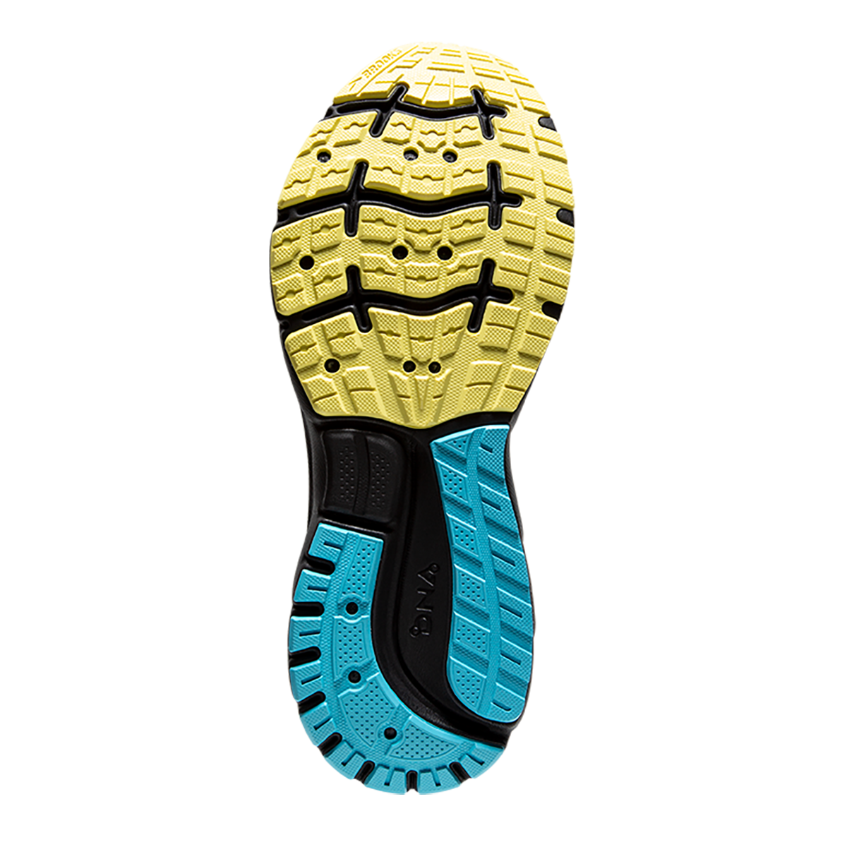 Brooks Trace 2 Disco — Grey - Black - Limelight — Size B — Width 6.5 — Top View