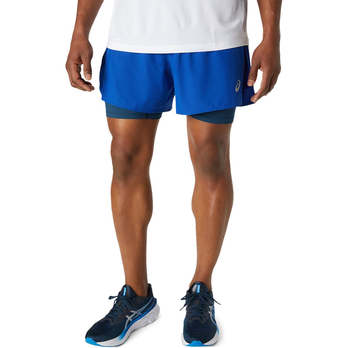 Asics Road 2-n-1 5" Short — Graphite — Size XXLarge — Front View