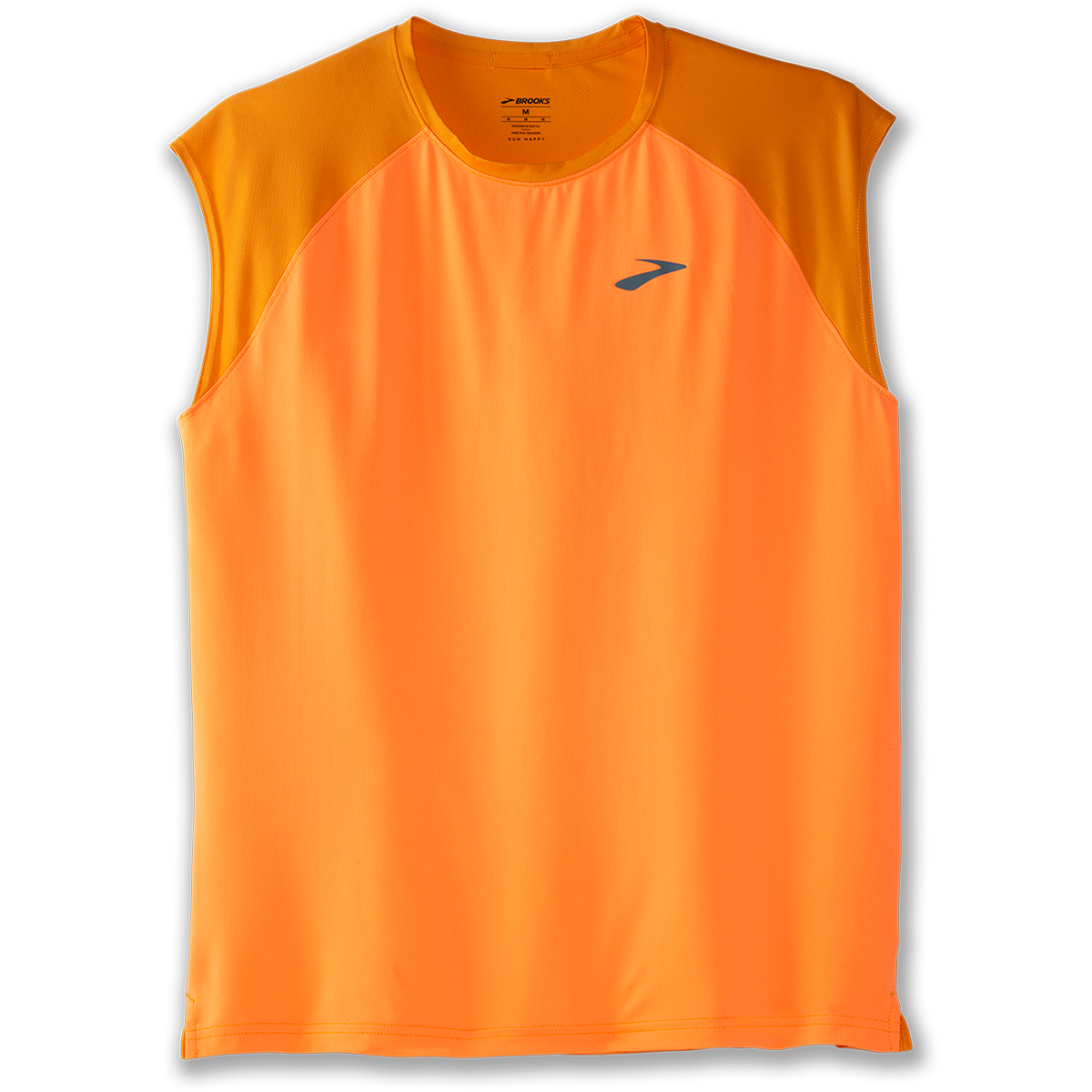 Brooks Atmosphere Sleeveless 2.0 — Marigold - Sun Glow — Size Small — Front View