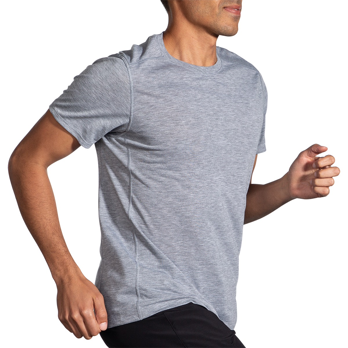 Brooks Distance 2.0 Shortsleeve — Heather Navy - BR Track Stripe — Size Small — Alternate View 14