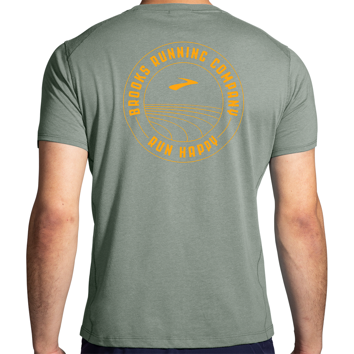 Brooks Distance 2.0 Shortsleeve — Heather Navy - BR Track Stripe — Size Small — Alternate View 23
