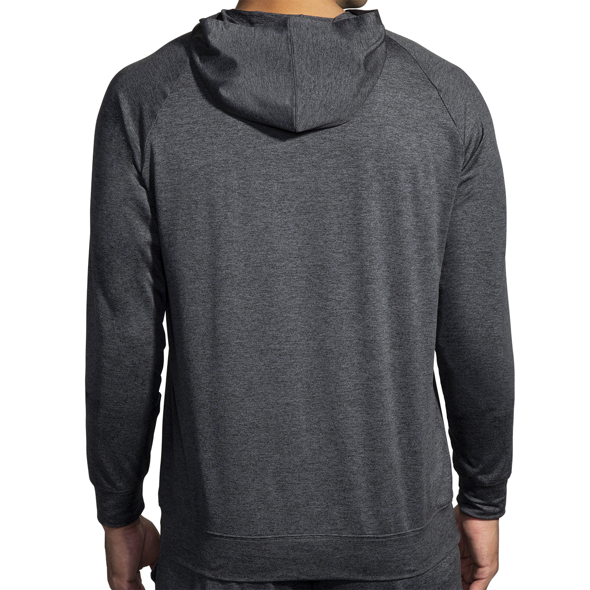 Brooks Luxe Hoodie — Heather Black — Size Small — Detail View