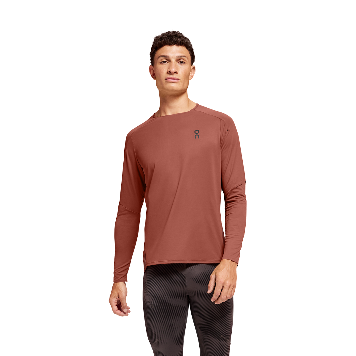 On Performance Long-T — Auburn - Ruby — Size Small — Front View