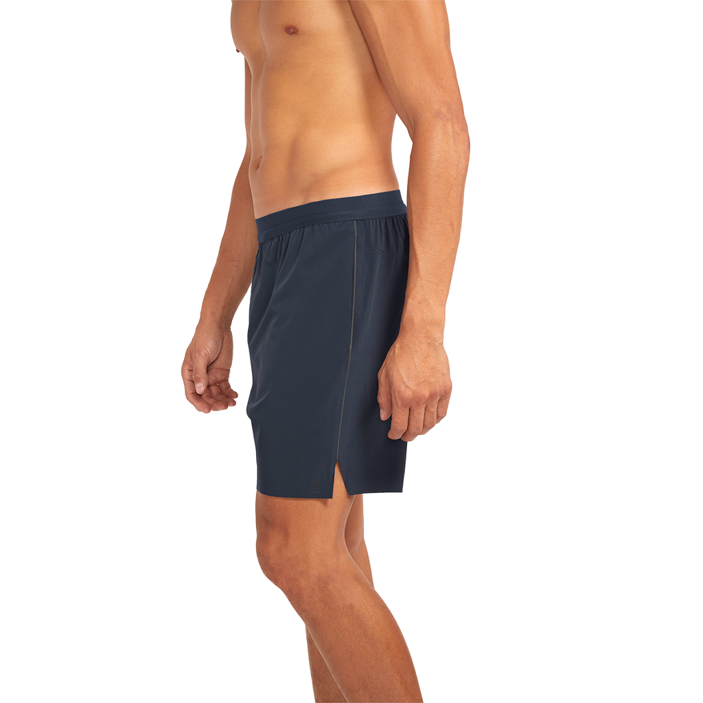 Alwrld ALRN 7" Hi Viz Short — Midnight Navy — Size Small — Side View