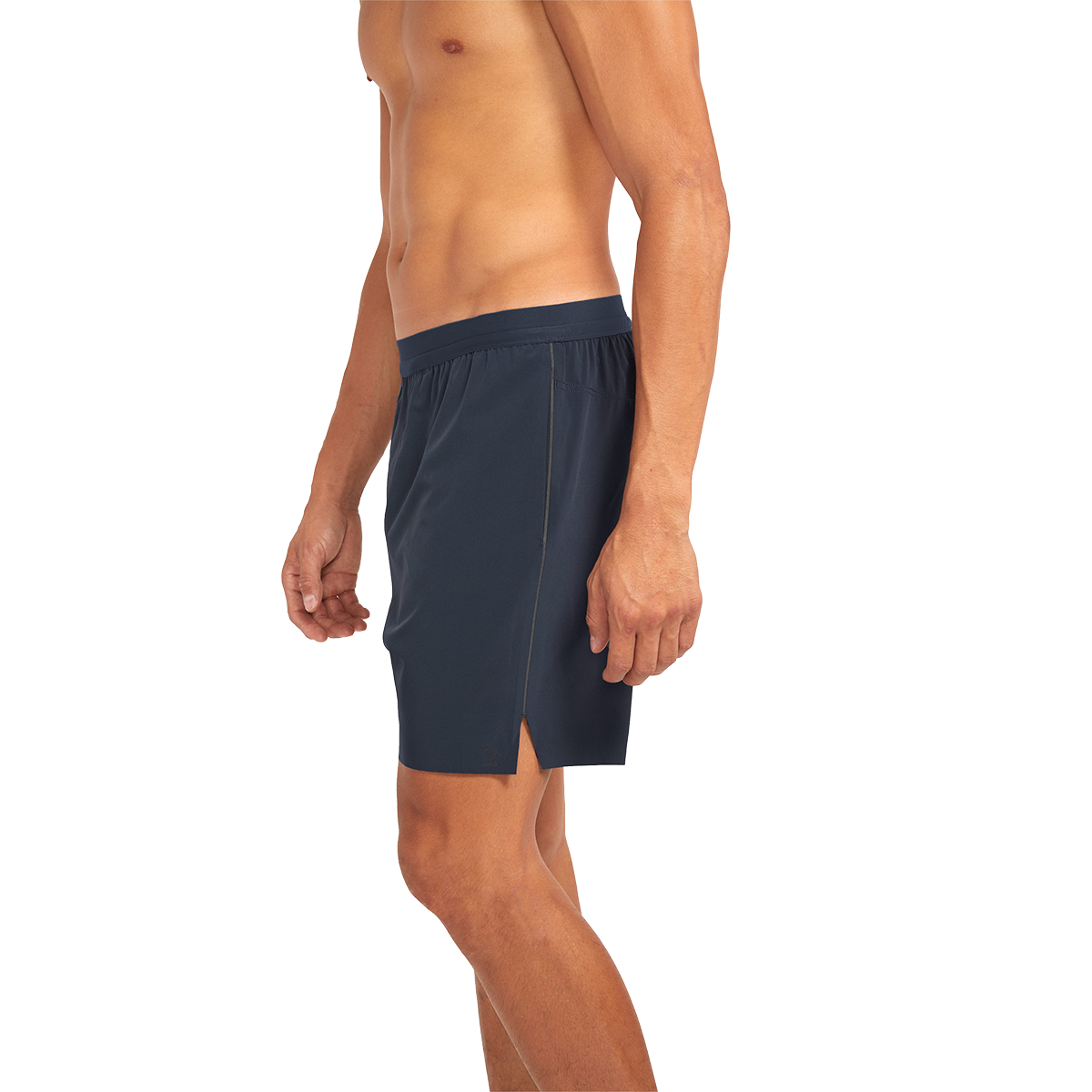 Alwrld ALRN 7" Hi Viz Short — Midnight Navy — Size Small — Side View