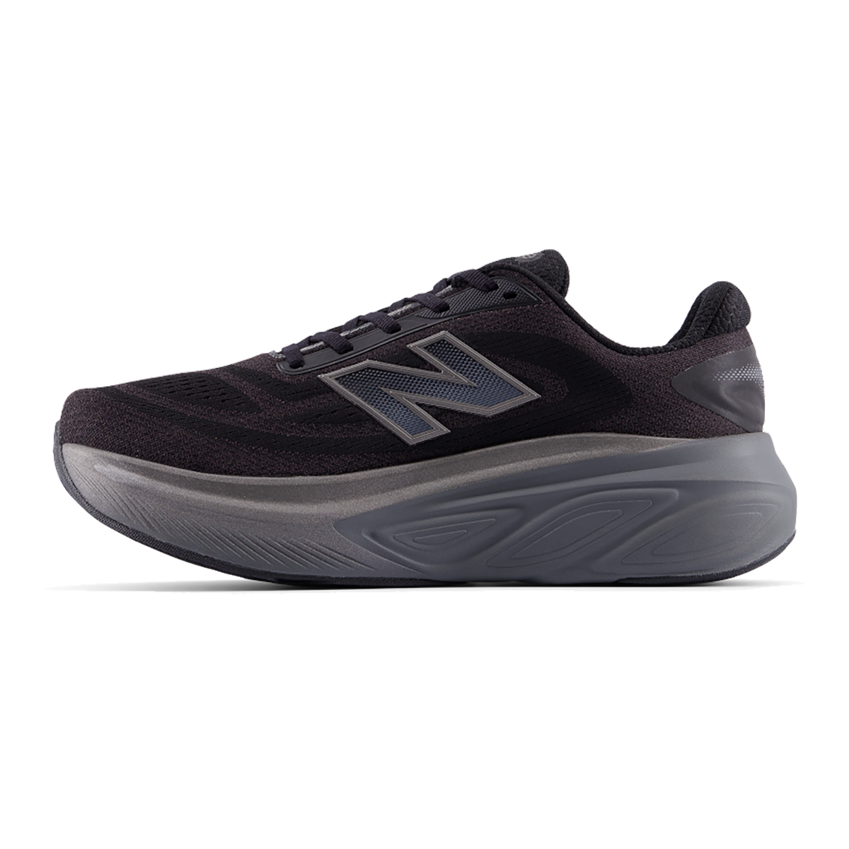New Balance Fresh Foam X More V6 — Black — Size D — Width 7 — Side View