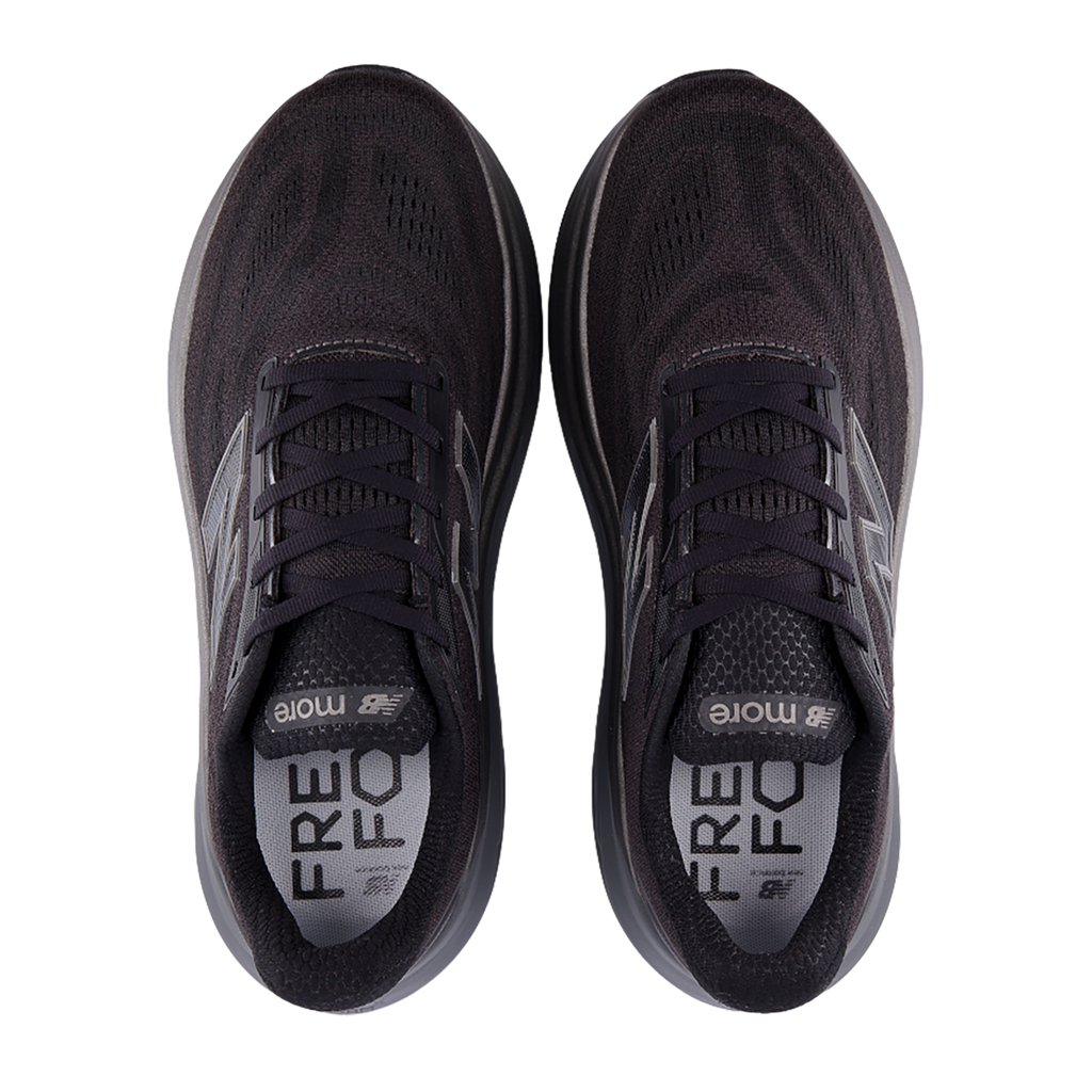 New Balance Fresh Foam X More V6 — Black — Size D — Width 7 — Back View