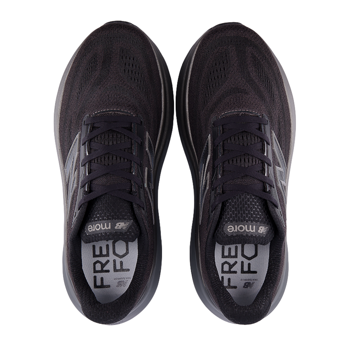 New Balance Fresh Foam X More V6 — Black — Size D — Width 7 — Back View