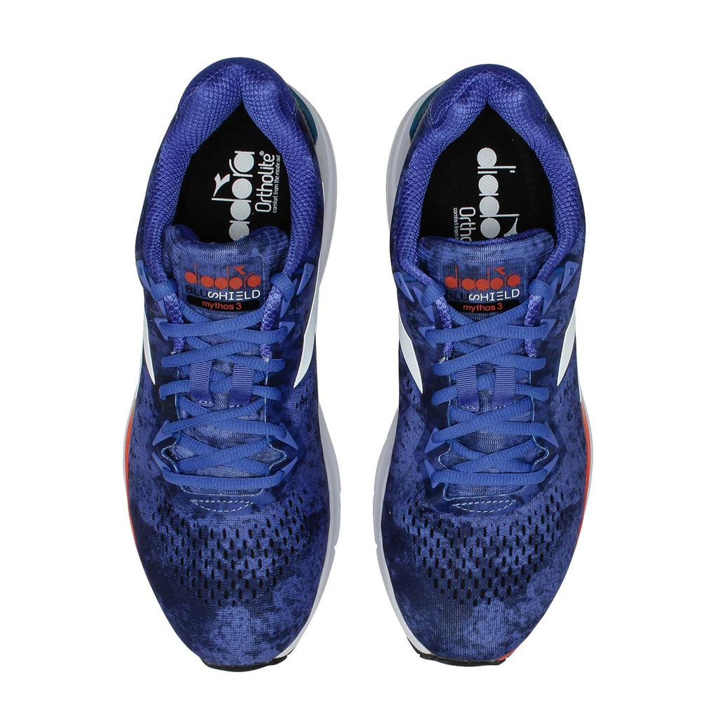 Diadora Mythos Blushield 3 — Amparo Blue - White — Size D — Width 8 — Back View